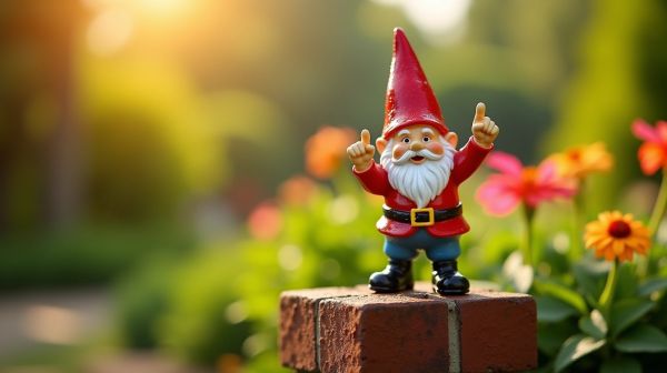 Ajoutez une touche humoristique avec un nain de jardin doigt d'honneur