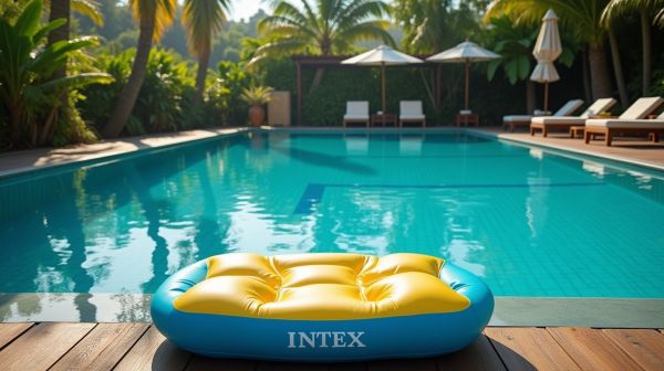 Réservoir de plaisir avec les piscines et matelas Intex